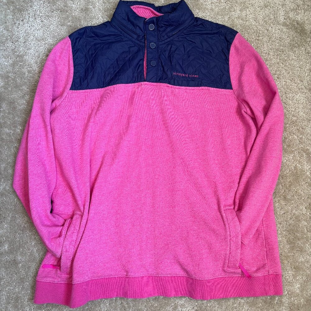 Vineyard Vines Pink and Navy Pullover Sweatshirt